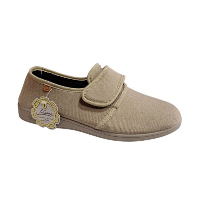 Zapatillas Manoletinas La Cadena 28202 Lona Velcro Beige Zapatillas Manoletinas La Cadena 28202 Lona Velcro Beige