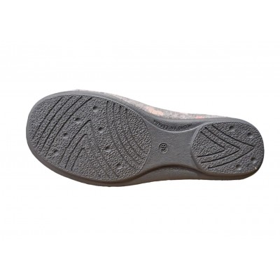 Zapatillas Vulca Bicha 4313 Descalza Paño Flores Gris piso goma antideslizante