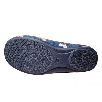 Zapatillas Vulca Bicha 4313 Descalza Paño Flores Marino piso goma