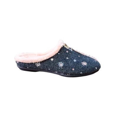 Zapatillas Vulca Bicha 4313 Descalza Paño Flores Marino 1