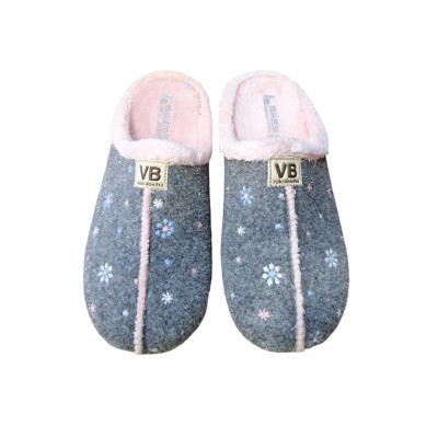 Zapatillas Vulca Bicha 4313 Descalza Paño Flores Gris