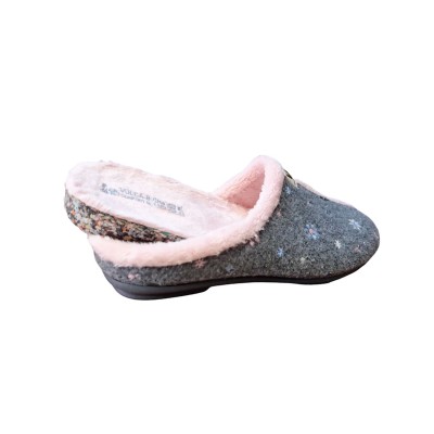 Zapatillas Vulca Bicha 4313 Descalza Paño Flores Gris plantilla extraíble