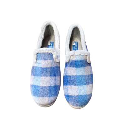 Zapatillas casa paño suave Muro 4600 Cuadros Azul Zapatillas casa paño suave Muro 4600 Cuadros Azul