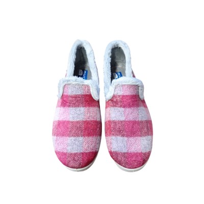 Zapatillas casa paño suave Muro 4600 Cuadros Rosa Zapatillas casa paño suave Muro 4600 Cuadros Rosa
