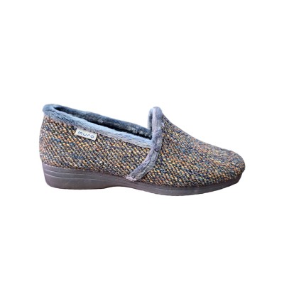 Zapatillas casa media cuña paño Muro 8000 Espiga Antracita Zapatillas casa media cuña paño Muro 8000 Espiga Antracita