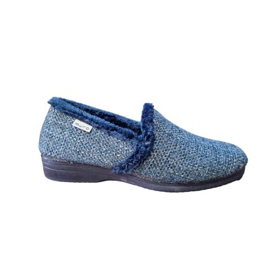 Zapatillas casa media cuña paño Muro 8000 Espiga Marino Zapatillas casa media cuña paño Muro 8000 Espiga Marino