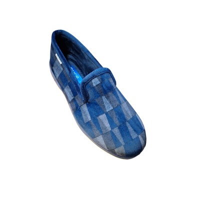 Zapatillas Muro 1605 paño suave cuadros Marino 1 Zapatillas Muro 1605 paño suave cuadros Marino 1