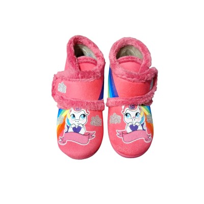 Zapatillas casa abotinadas con velcro Vulca Bicha 1078 Unicornio