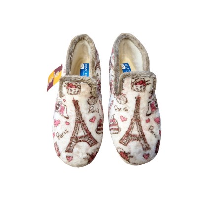 Zapatillas casa paño aterciopelado Muro 4605 Eiffel