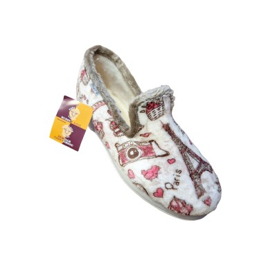 Zapatillas casa paño aterciopelado Muro 4605 Eiffel  forro pura lana