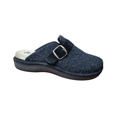 Zapatillas casa Salvi Zueco Hebilla Azul Marino Cómodas 1
