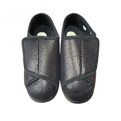 Zapato / Zapatilla Ancho Especial J´ortega 1869 Velcro Licra Negro