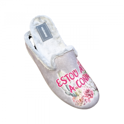Zapatillas casa mujer divertidas Galegadas 320 "Estou ata a cona" plantilla descanso Zapatillas casa mujer divertidas Galegadas 320 "Estou ata a cona" plantilla descanso