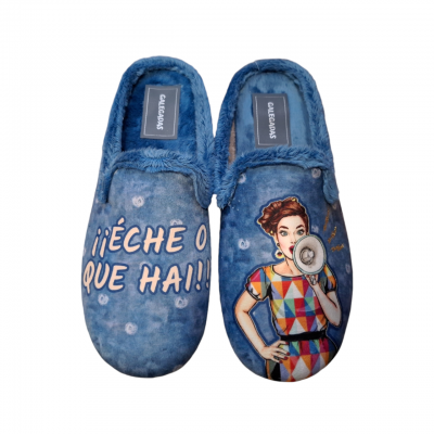 Zapatillas casa mujer divertidas Galegadas 320 "Eche o que hai" Zapatillas casa mujer divertidas Galegadas 320 "Eche o que hai"
