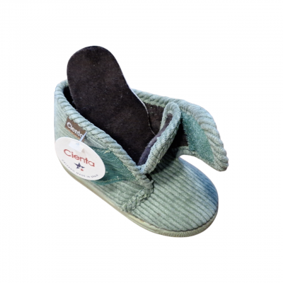 Zapatillas botita velcro Cienta 133049 Pana kaki plantilla extraíble Zapatillas botita velcro Cienta 133049 Pana kaki plantilla extraíble