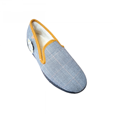 Zapatillas La Cadena 33342 paño borreguito Gris forro pura lana Zapatillas La Cadena 33342 paño borreguito Gris forro pura lana
