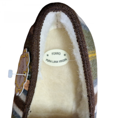 Zapatillas paño forro pura lana La Cadena 65024 borreguito kaki interior borreguito Zapatillas paño forro pura lana La Cadena 65024 borreguito kaki interior borreguito
