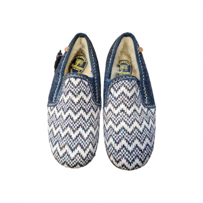 Zapatillas casa anchas punto La Cadena 76583 pura lana marino Zapatillas casa anchas punto La Cadena 76583 pura lana marino