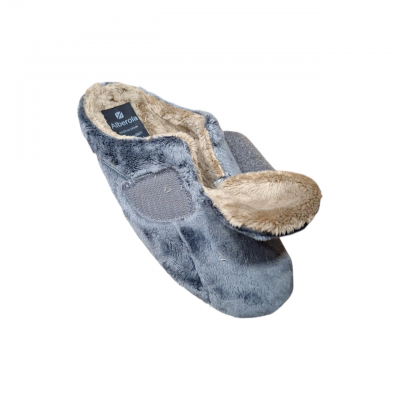 Zapatillas anchas Alberola L26776 Astrakan Gris velcro