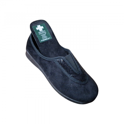 Zapatos / Zapatillas Ancho Especial Campello 5105 Antelina Negro plantilla extraíble
