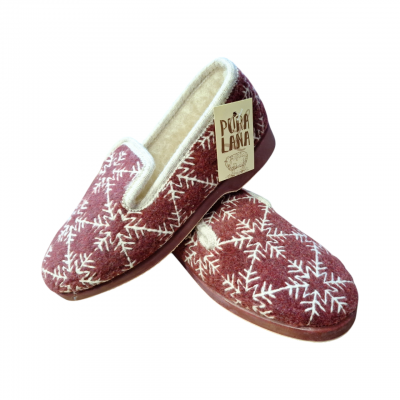 Zapatillas paño Subiran 703 estrella Burdeos pura lana Zapatillas paño Subiran 703 estrella Burdeos pura lana