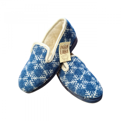 Zapatillas paño Subiran 703 estrella Azul pura lana Zapatillas paño Subiran 703 estrella Azul pura lana