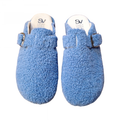 Zapatillas para casa cómodas Salvi Teddy Zueco Hebilla Indigo 2