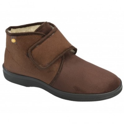 Zapatillas  de casa abotinada forro lana Doctor Cutillas Velcro Marron