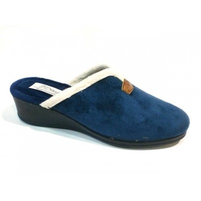 Zapatillas de casa con cuña para mujer J´Ortega Descalza Bamara Marino Zapatillas de casa con cuña para mujer J´Ortega Descalza Bamara Marino