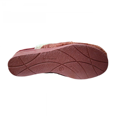 Zapatillas cuña alta Bonadona 75022 paño jaspeado burdeos piso goma