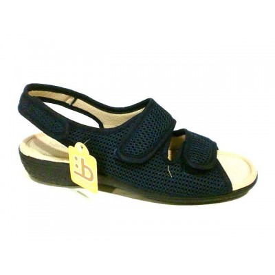 Sandalias / Zapatillas Ancho Especial Velcros Tela Berevere Marino