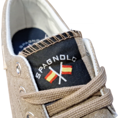 Zapatillas lona Spagnolo 40022 Arena detalle en lengueta Zapatillas lona Spagnolo 40022 Arena detalle en lengueta