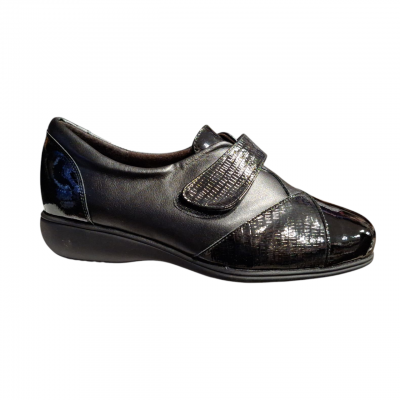 Zapatos Doctor Cutillas 53574 Velcro piel plantilla extraíble  Negro
