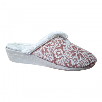 Zapatillas casa con cuña Muro 6301 Punto Rosa