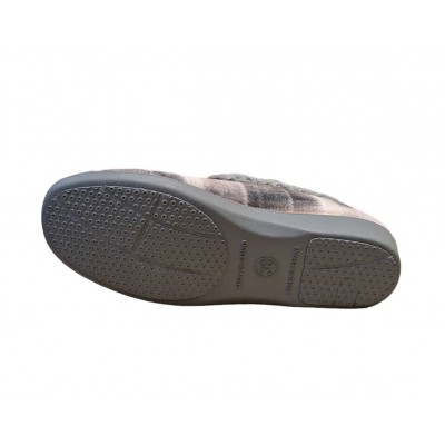 Zapatillas casa Muyter 8001 paño cuadros pura lana piso goma Zapatillas casa Muyter 8001 paño cuadros pura lana piso goma