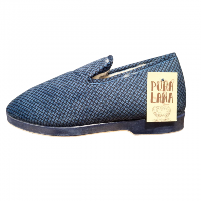 Zapatillas paño suave Subiran Pura Lana Cuadradillos Marino Zapatillas paño suave Subiran Pura Lana Cuadradillos Marino