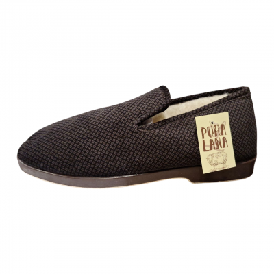 Zapatillas paño suave Subiran Pura Lana Cuadradillos Marrón Zapatillas paño suave Subiran Pura Lana Cuadradillos Marrón