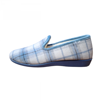 Zapatillas casa Muyter 8001 paño cuadros pura lana Celeste Zapatillas casa Muyter 8001 paño cuadros pura lana Celeste
