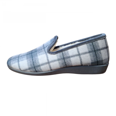 Zapatillas casa Muyter 8001 paño cuadros pura lana Gris Zapatillas casa Muyter 8001 paño cuadros pura lana Gris