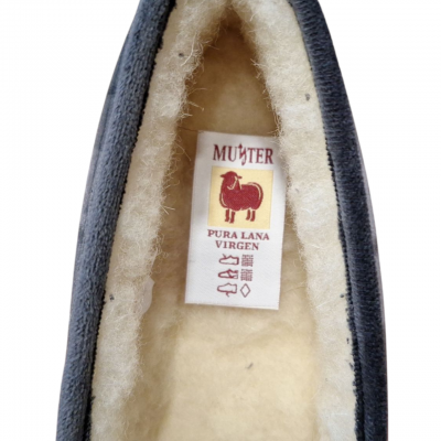 Zapatillas casa Muyter 8001 paño cuadros pura lana virgen Zapatillas casa Muyter 8001 paño cuadros pura lana virgen
