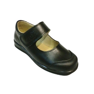 Merceditas negras zapatos de colegio con velcro y puntera goma niña