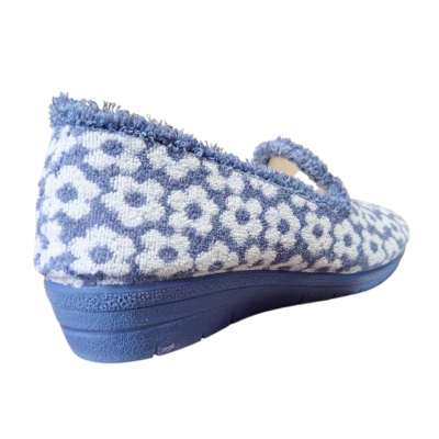 Zapatillas casa cuña Zels 3508 Rizo Flor Azul media cuña Zapatillas casa cuña Zels 3508 Rizo Flor Azul media cuña