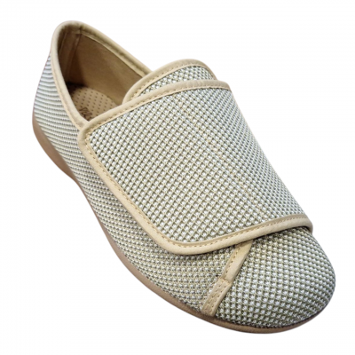Zapatillas Ancho Especial Vulca Bicha 976 Velcro Beige Zapatillas Ancho Especial Vulca Bicha 976 Velcro Beige