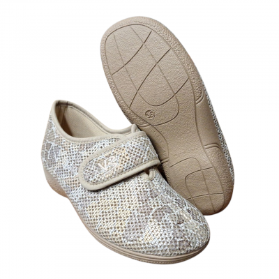 Zapatillas casa / calle Vulca Bicha 4795 velcro Serpe Marino Serpe Beige piso goma