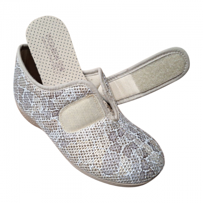Zapatillas casa / calle Vulca Bicha 4795 velcro Serpe Marino Serpe Beige plantilla extraible