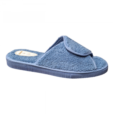 Zapatillas casa anchas Huran  270Z velcro Aguamar