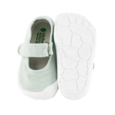 Merceditas Victoria Verde Melón Calzado Barefoot para niños