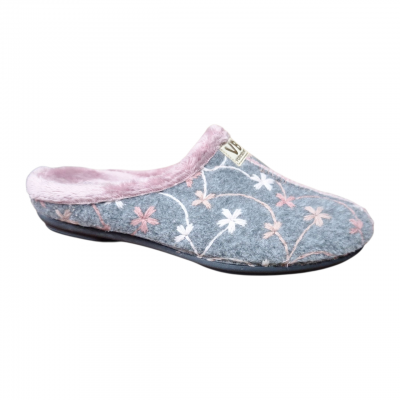 Zapatillas Vulca Bicha 4312 Descalza Paño Flores Gris