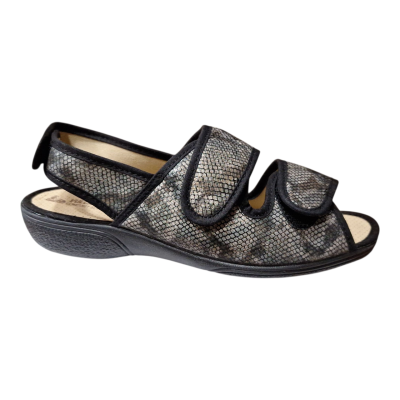 Sandalias / Zapatillas Vulca Bicha 707 Ancho Especial 3 Velcros NEGRO
