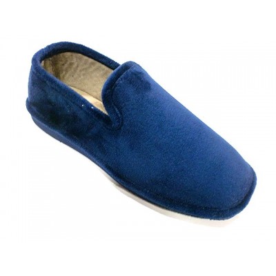 Zapatillas de casa para hombre cerradas antelina aterciopelada Moda de España Marino